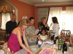 Cutting the cake after music recital in Beverly Hills California