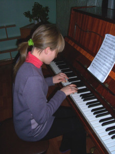 practicing piano