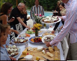 Piano recital celebration party with piano students parents and piano teacher