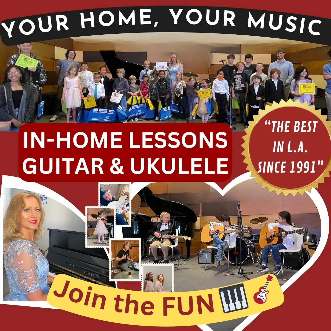 Expert Guitar Ukulele Lessons for Kids and Adults in Los Angeles with Music Teacher LA